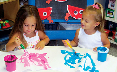 2 girls playing